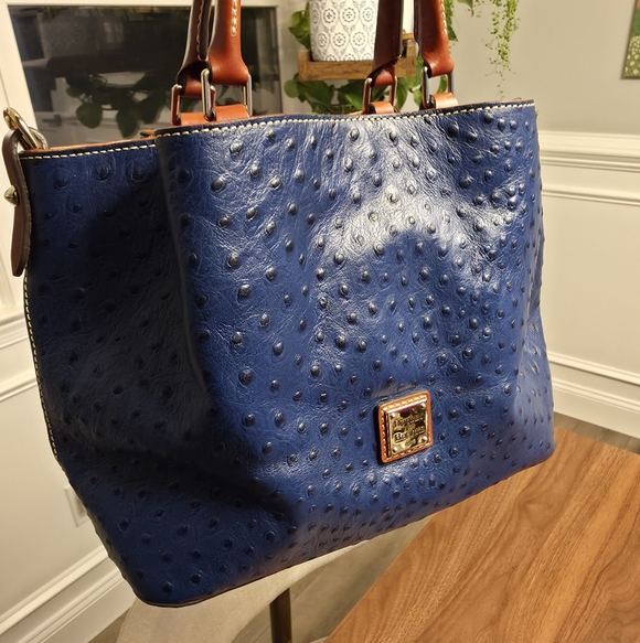 Dooney & Bourke - Ostrich Brenna Leather Tote - Like New - Picture 3 of 8